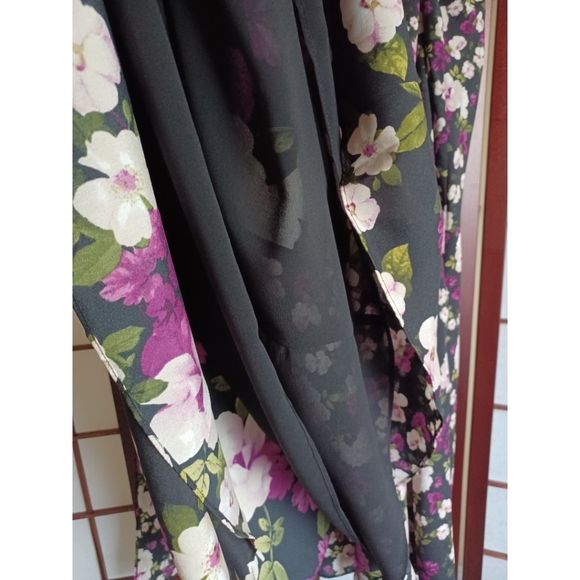 🥰HP🥰Calvin Klein Women's Black Plus Size Floral-Print Wrap Skirt - Picture 12 of 15